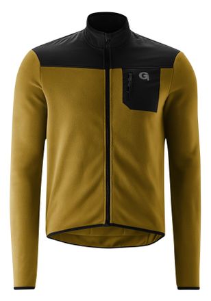 Gonso Radtrikot GONSO Adventure Jersey Fleece M, Herren, Gr. M, gelb (senf), 100% Polyester (Recycelt), hoch geschlossener Ausschnitt, Trikots Radtrikot, He