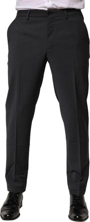 Dolce & Gabbana Black Wool Dress Slim Formal Mens Pants (Pre-Owned)