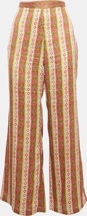 Sandro Multicolor Printed Crepe Flared Trousers