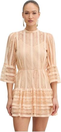 Twinset Kleedjes, Dames, Oranje, XS, Katoen, Babydoll Jurk