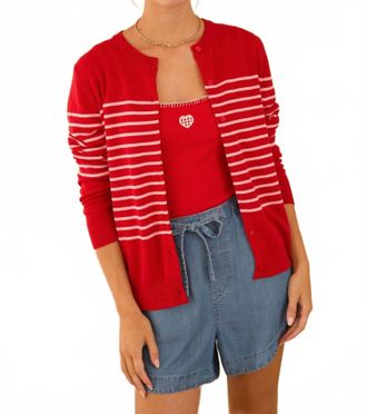 Skies Are Blue Clothing Missy Cardigan In Red