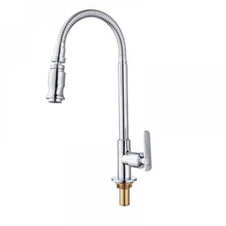 OEM Grifo De Cocina Giratorio De 360&deg; De Acero Inoxidable Con Manguera Flexible Y Conexi&oacute;n De Agua Fr&iacute;a. Ideal Para Lavaderos, Jardines O Cocinas Peque&ntilde;as
