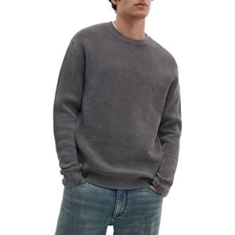 Rag & Bone Caden Washed Cotton Blend Sweater in Charcoal Green at Nordstrom, Size Large