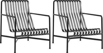 HAY Palissade Lounge Chair High, anthrazit (2er-Set)