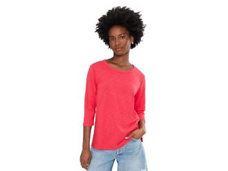 Mod-o-doc 3/4 Sleeve Crew Neck Favorite T-Shirts Womens Clothing Fiery Glow : LG (US 12-14), Cotton