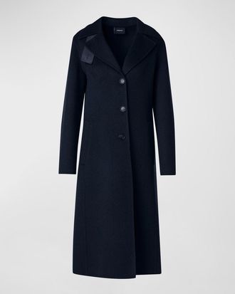 Akris Leather Collar Cashmere Coat