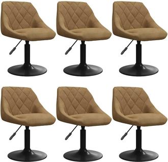vidaXL Silla De Comedor Giratoria 6 Uds Terciopelo Marr&oacute;n Vidaxl