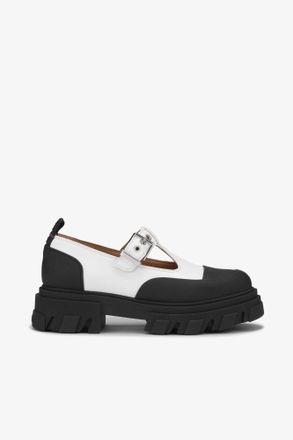 Ganni White Cleated Mary Jane Shoes