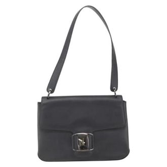 Ferragamo Pre-owned Vala Schoudertas - Dames - Pre-owned - Zwart - Maat: ONE Size Leer