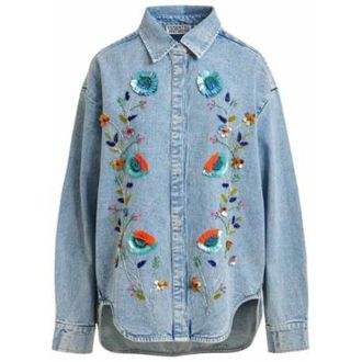 Essentiel Overhemden, Dames, Blauw, S, Denim, Icksonvill Denim Shirt
