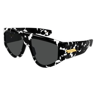 Bottega Veneta BV1492S Oversized Brow-Bar Sunglasses - Black