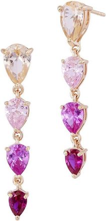 Savvy Cie Jewels Silver Cz Drop Earrings