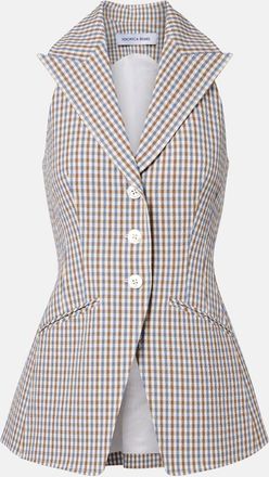 Veronica Beard Gilet in seersucker a quadretti