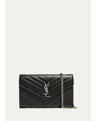 Saint Laurent YSL Quilted Pebbled Leather Crossbody Bag