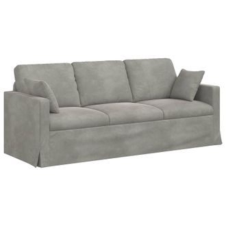 vidaXL Sof&aacute; Gris Claro 198 X 78 X 80 Cm Terciopelo Vidaxl
