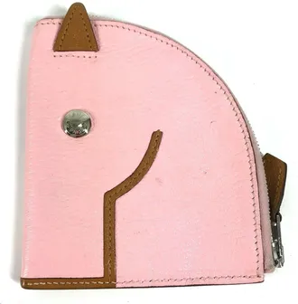 Herm&egrave;s Pink Chevre Leather Coin Purse/Coin Case (Pre-Owned)