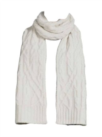 DKNY Womens Cable Knit Scarf In Gray