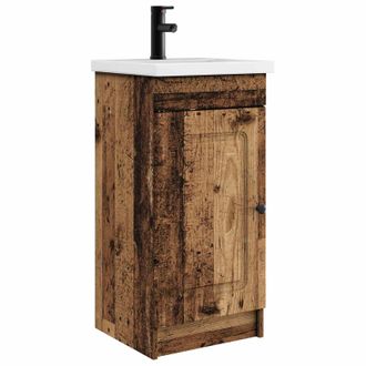 vidaXL Vanidad De Ba&ntilde;o Con Lavabo Madera Envejecida 42 X 40 X 84,5 Cm Vidaxl