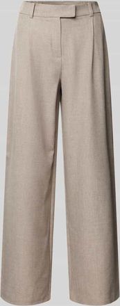 Only Regular Fit Bundfaltenhose mit weitem Bein Modell LINDA in Sand Melange, Größe XL