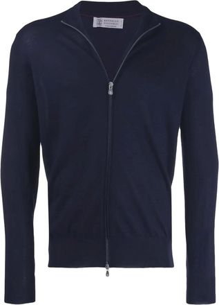 Brunello Cucinelli Cardigan con zip - Blu