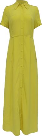 Diane Von F&uuml;rstenberg Long Shirt Dress in Yellow Silk
