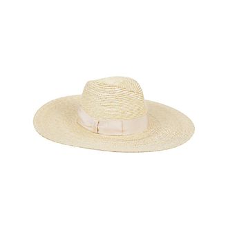 Borsalino Hats, female, Beige, Size: M Beige Straw Hat with Cream Band
