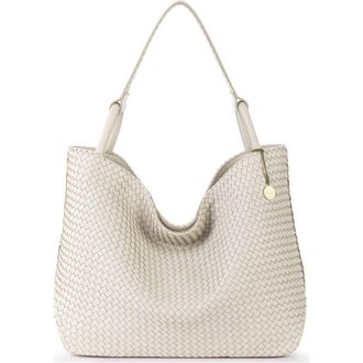 The Sak Los Feliz Large Tote Leather Bag in Stone Woven at Nordstrom