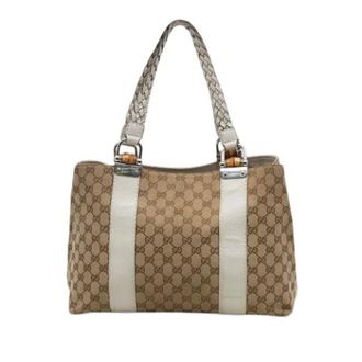 Gucci Bolso Tote de Lona Pre-owned - Pre-owned - Mujer - Beige - ONE SIZE