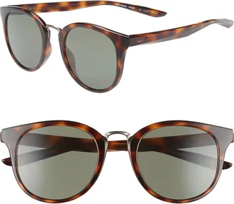 Nike Revere 51mm Round Sunglasses in Tortoise/green at Nordstrom Rack
