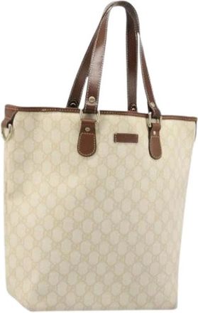 Gucci Pre-owned Vintage Tote Bag - Dames - Vintage Shopper - Beige - ONE Size - Leer - Vintage