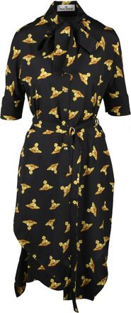 Vivienne Westwood Metro Dress With Golden Emblem Pattern