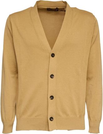 FILIPPO DE LAURENTIIS Cardigan Scollo a V - Heren - Vesten - Beige - S - Truien & Vesten