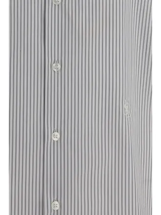 Saint Laurent Mens Striped Shirt Beige Cotton