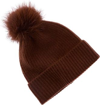 Amicale Cashmere Rib Knit Cashmere Hat
