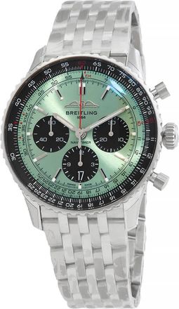 Breitling Navitimer B01 Chronograph Automatic Chronometer Mint Green Dial Mens Watch AB0138241L1A1
