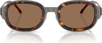 Diesel 49mm Small Square Sunglasses in Brushed Gunmetal /Dark Brown at Nordstrom