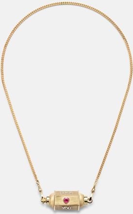 Marie Lichtenberg Love You 18kt gold pendant necklace with diamond and ruby