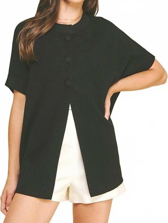Pinch Design Three Button Sweater In Black
