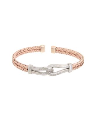 Meshmerise 18K Rose Gold Vermeil 0.1 Ct. Tw. Diamond Mesh Bangle Bracelet
