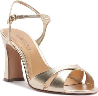 Arezzo Dina Flare Heel Sandal in Platino at Nordstrom, Size 8.5