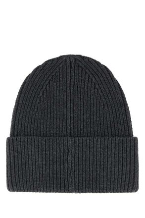 Isabel Marant Womens Charcoal Stretch Cotton Blend Mayers Beanie Hat Anthracite Cuffie