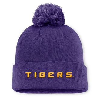 Nike LSU Peak Nike Mens College Cuffed Beanie in Purple | NC1651LLSN-V72