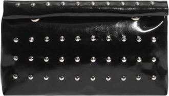 Generic Luxury Sparkle Rivet Envelope Evening Bag Roll Top Clutch Purse for Women Wedding Bridal Handbag 11.02x6.69x1.97in(Black)