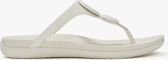FitFlop Womens FitFlop SOLAY GLOSSY Womens Flip-flops Cream - Size: 8