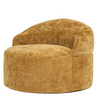 Icon Brand Puf sill&oacute;n auxiliar decorativo de tejido chenilla, amarillo mostaza