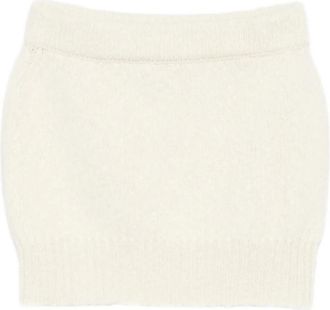Malo Ribbed Knit Skirt - Dames - Korte rokken - Wit - 2XS - Rokken
