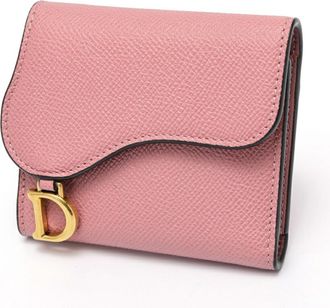 Dior Pink Leather Wallet (Tri-Fold) (Pre-Owned)