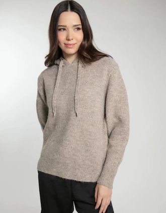 Nooki Design Womens Norwood Knitted Hoodie In Mink Mix - Purple/Pink - Size: 10/8