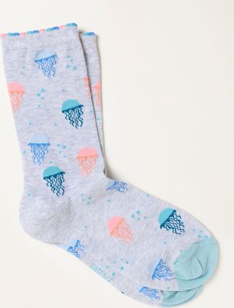 Fat Face FatFace Grey Jellyfish Socks