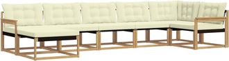 vidaXL Conjunto De Sof&aacute;s De Exterior 7 Uds. Blanco Y Crema Vidaxl
